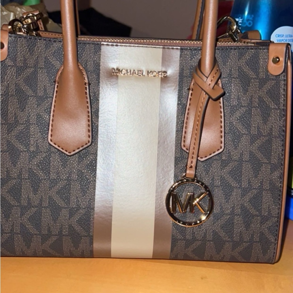 Michael Kors Brown and Cream Satchel
